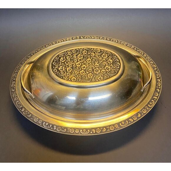 Vintage1960s Oneida Oval Serving Dish With Lid Mediterranea Pattern Design - Picture 2 of 5